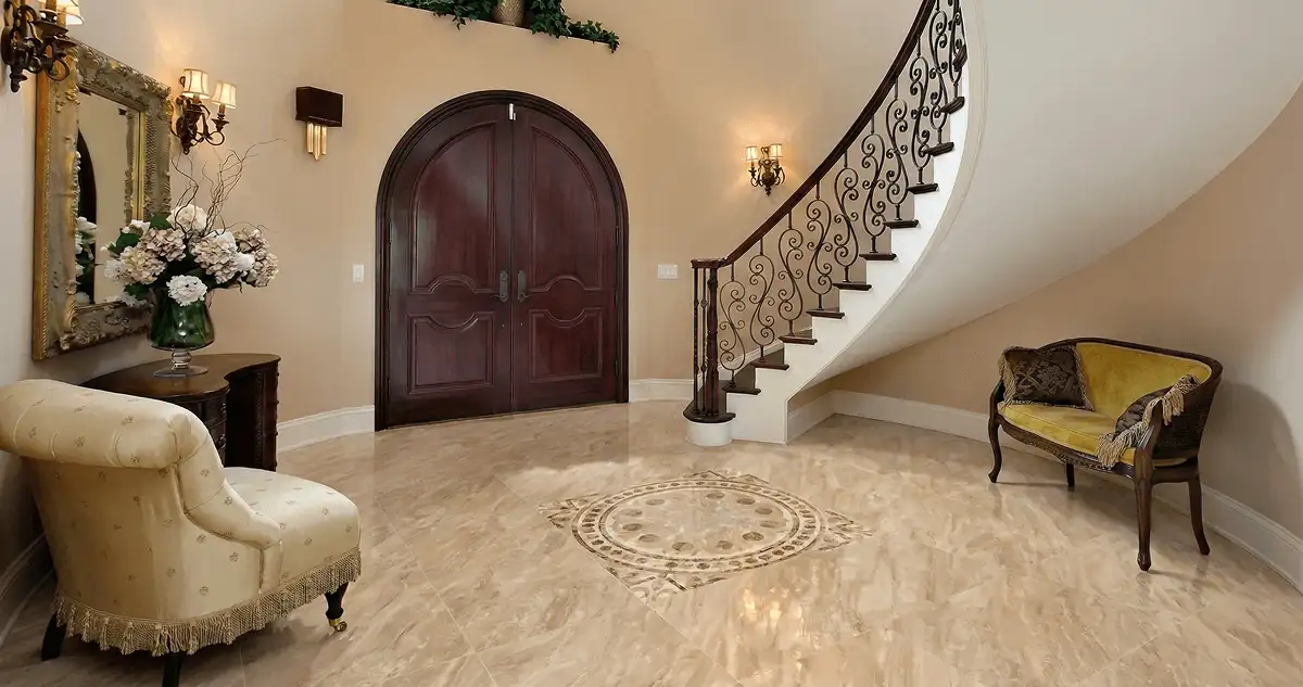 Entrance hall with professionally installed ceramic tile flooring in Dallas TX