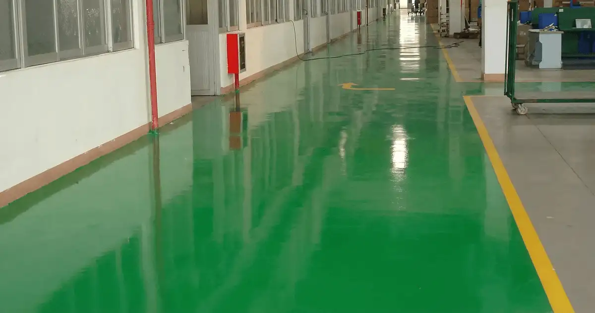 A factory floor professionally covered and marked with epoxy flooring in Dallas, TX
