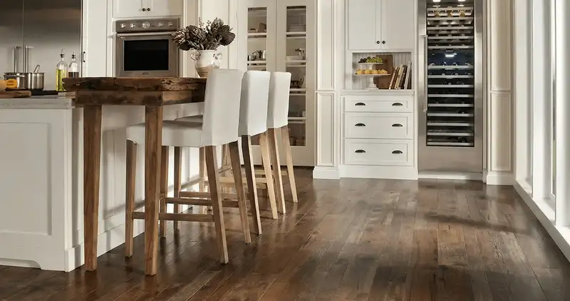 Professionally installed and refinished hardwood flooring in a residential home, showcasing smooth finish and natural wood tones in Dallas, TX